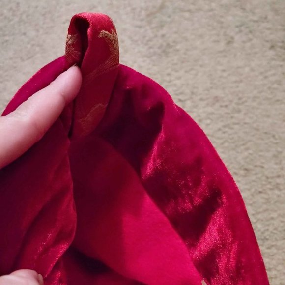 Christmas Stocking tassel red gold filigree HP - Picture 4 of 5